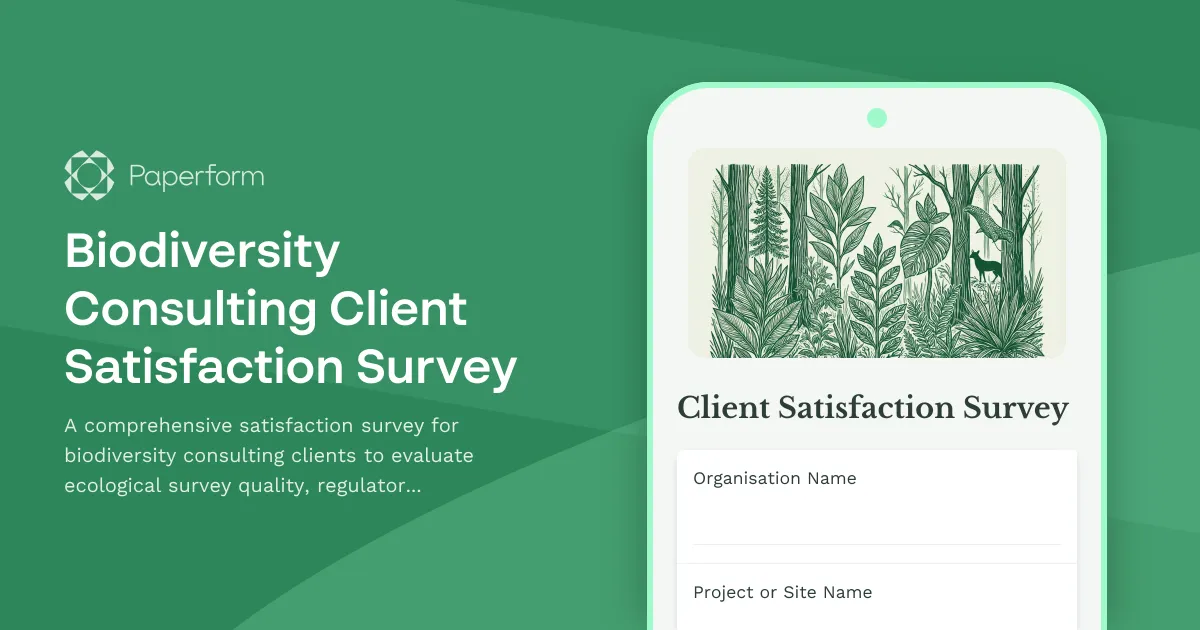 Biodiversity Consulting Client Satisfaction Survey