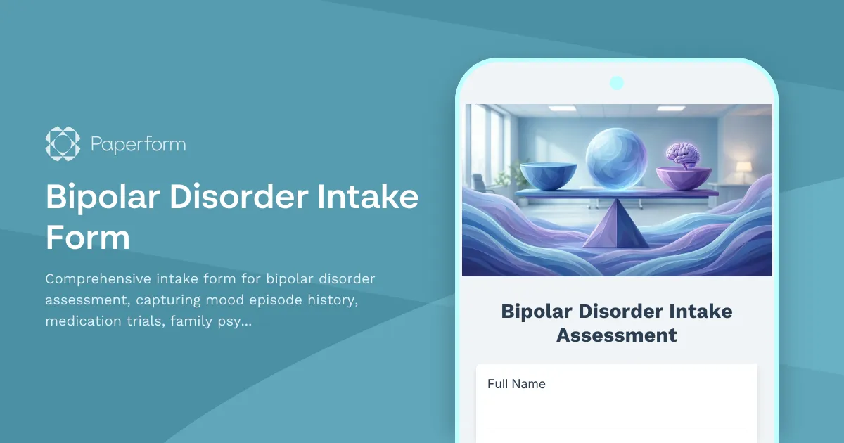 Bipolar Disorder Intake Form
