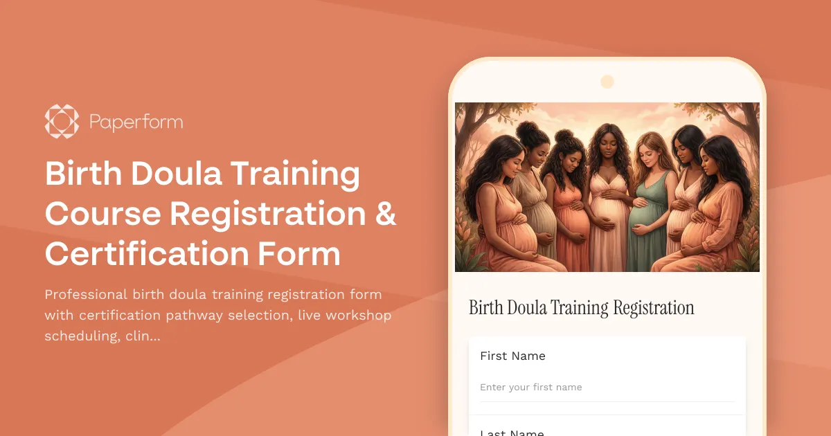 Birth Doula Training Course Registration & Certification Form