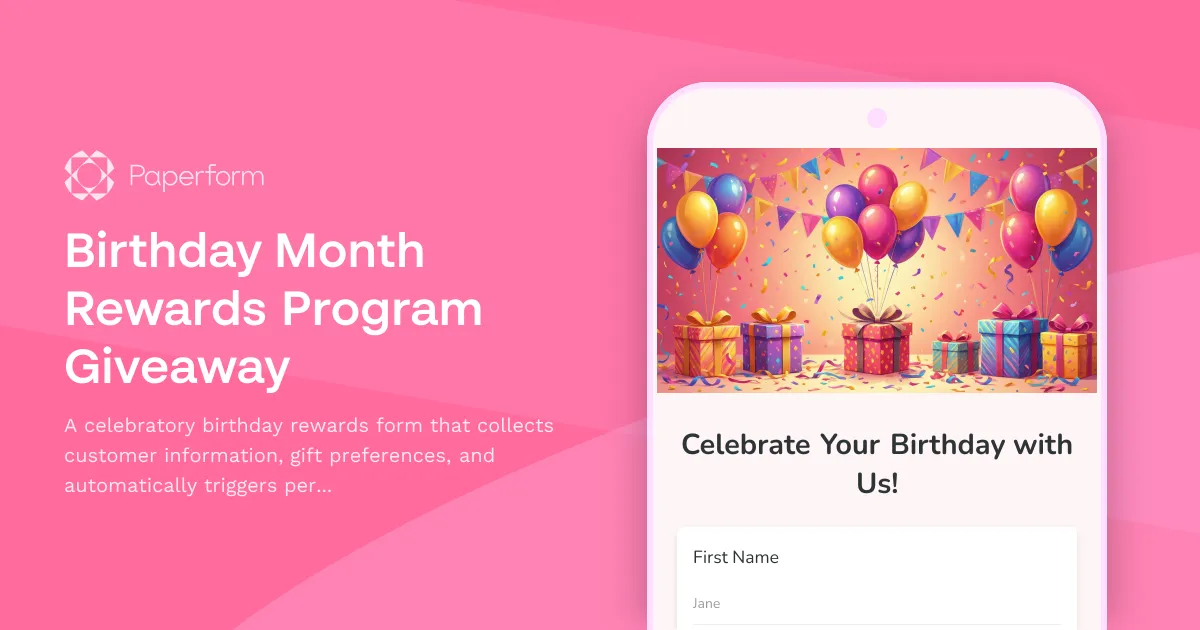Birthday Month Rewards Program Giveaway
