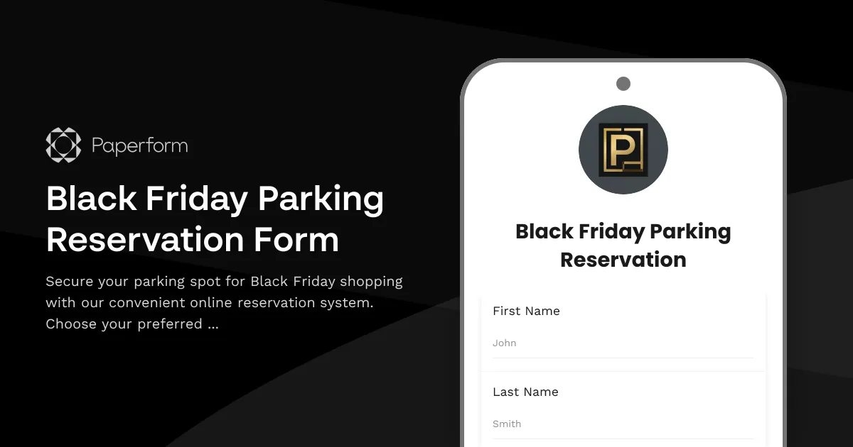 Black Friday Parking Reservation Form