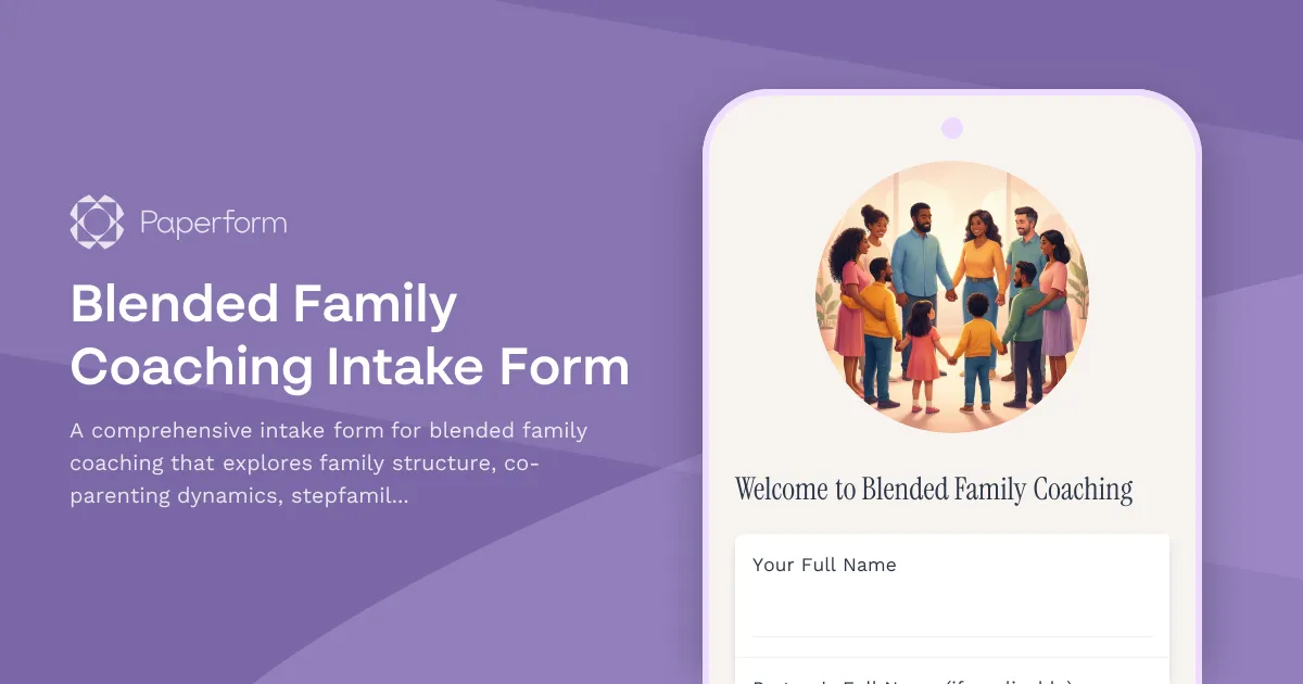 Blended Family Coaching Intake Form