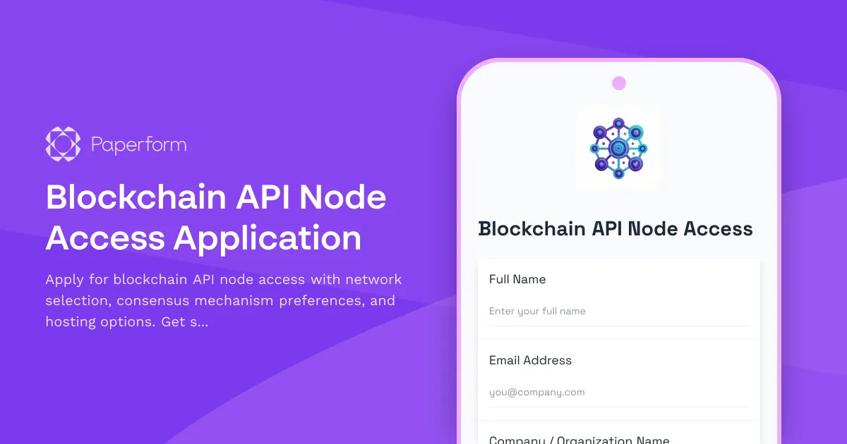 Blockchain API Node Access Application