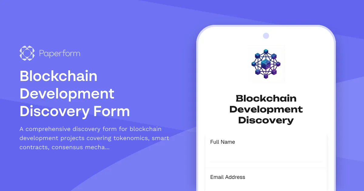 Blockchain Development Discovery Form