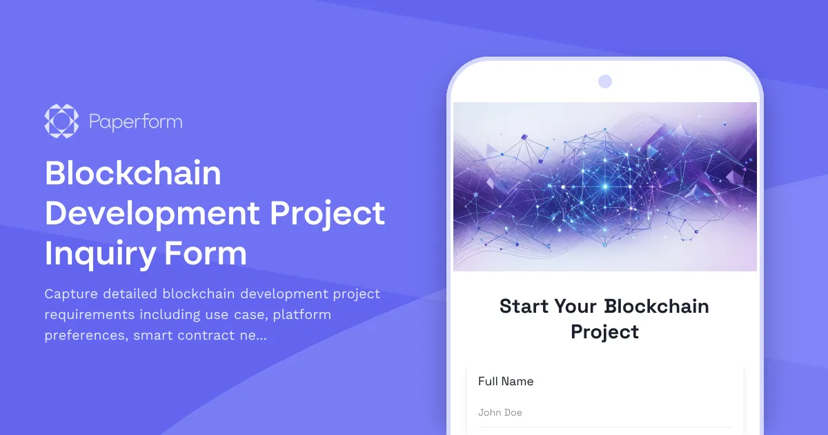 Blockchain Development Project Inquiry Form