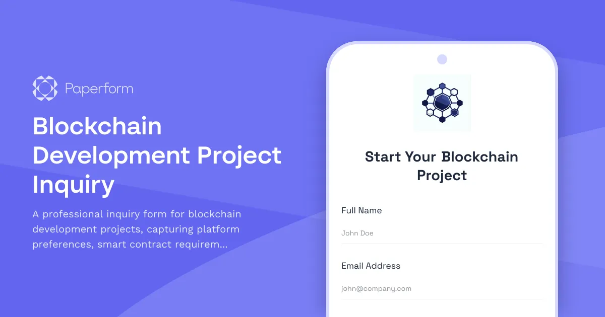 Blockchain Development Project Inquiry