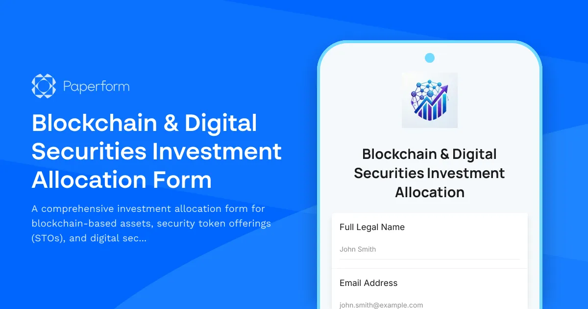 Blockchain & Digital Securities Investment Allocation Form