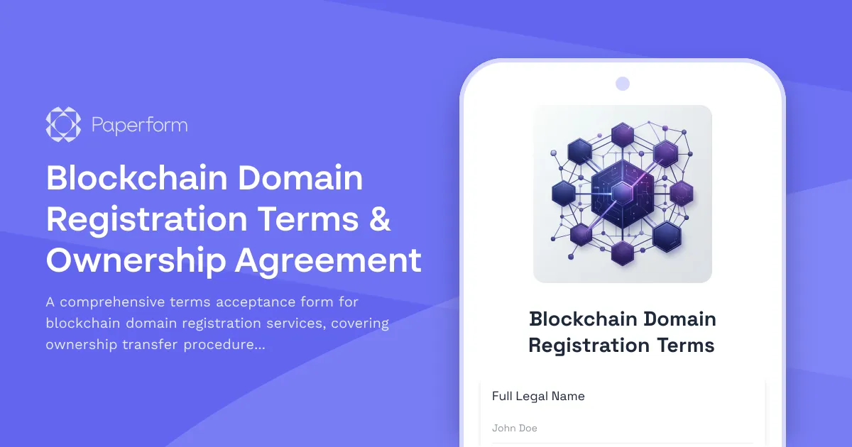 Blockchain Domain Registration Terms & Ownership Agreement