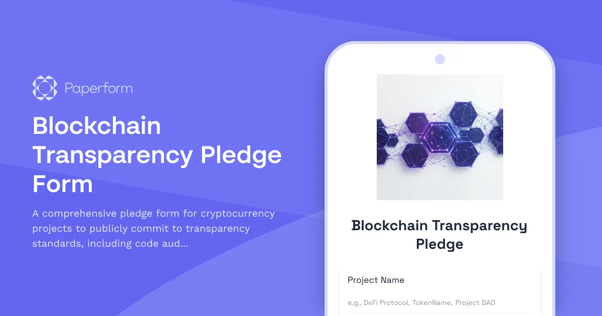 Blockchain Transparency Pledge Form