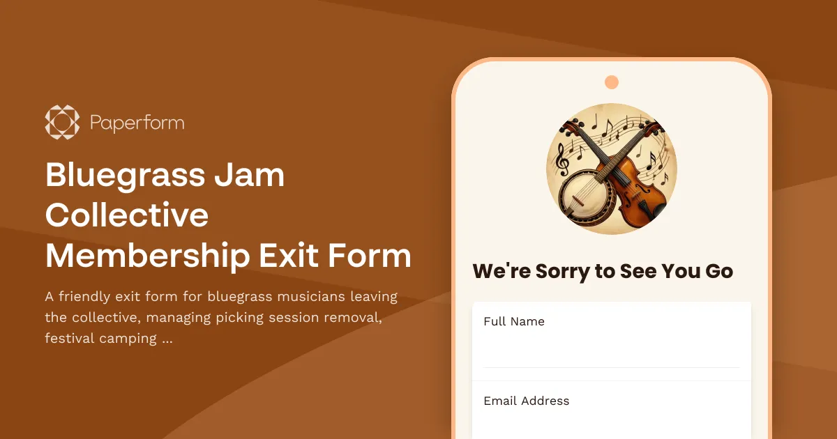 Bluegrass Jam Collective Membership Exit Form