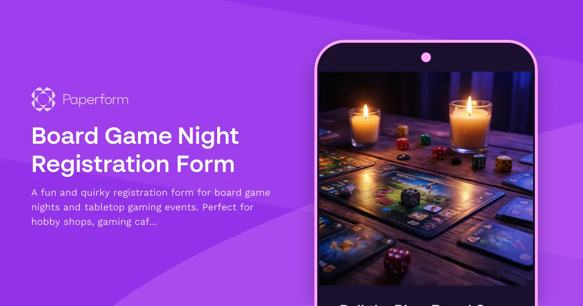 Board Game Night Registration Form