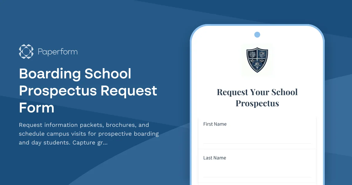 Boarding School Prospectus Request Form
