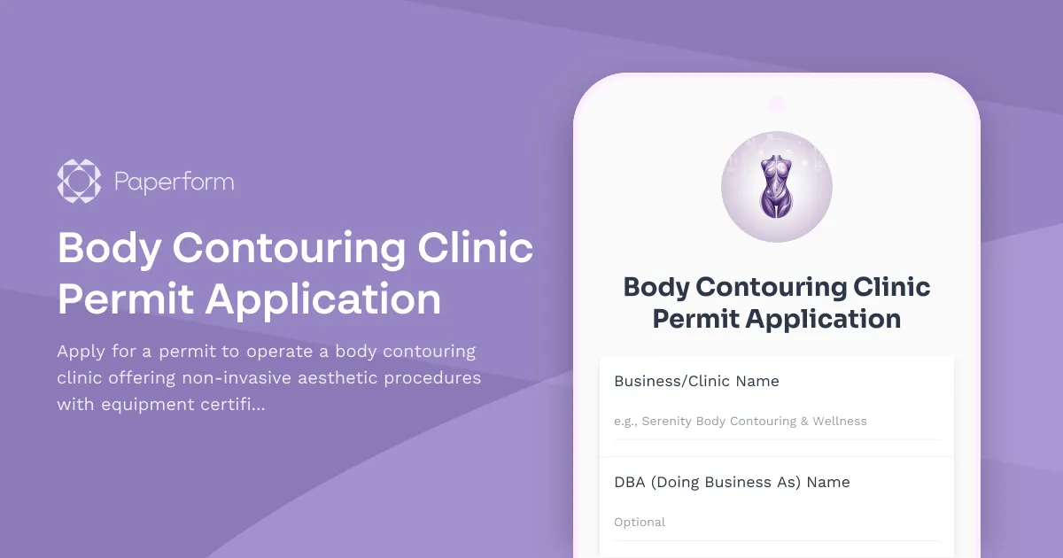 Body Contouring Clinic Permit Application