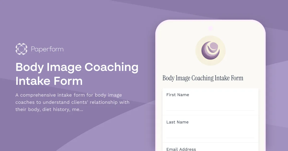 Body Image Coaching Intake Form