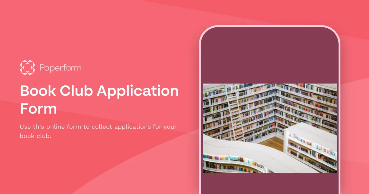Book Club Application Form