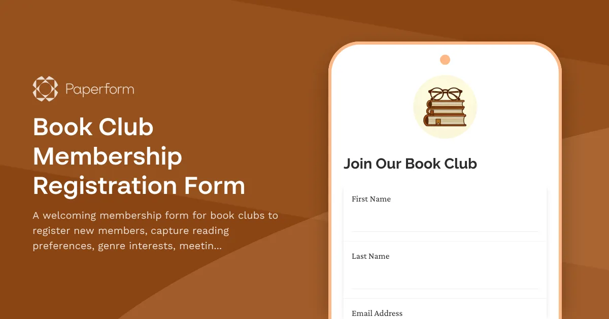 Book Club Membership Registration Form