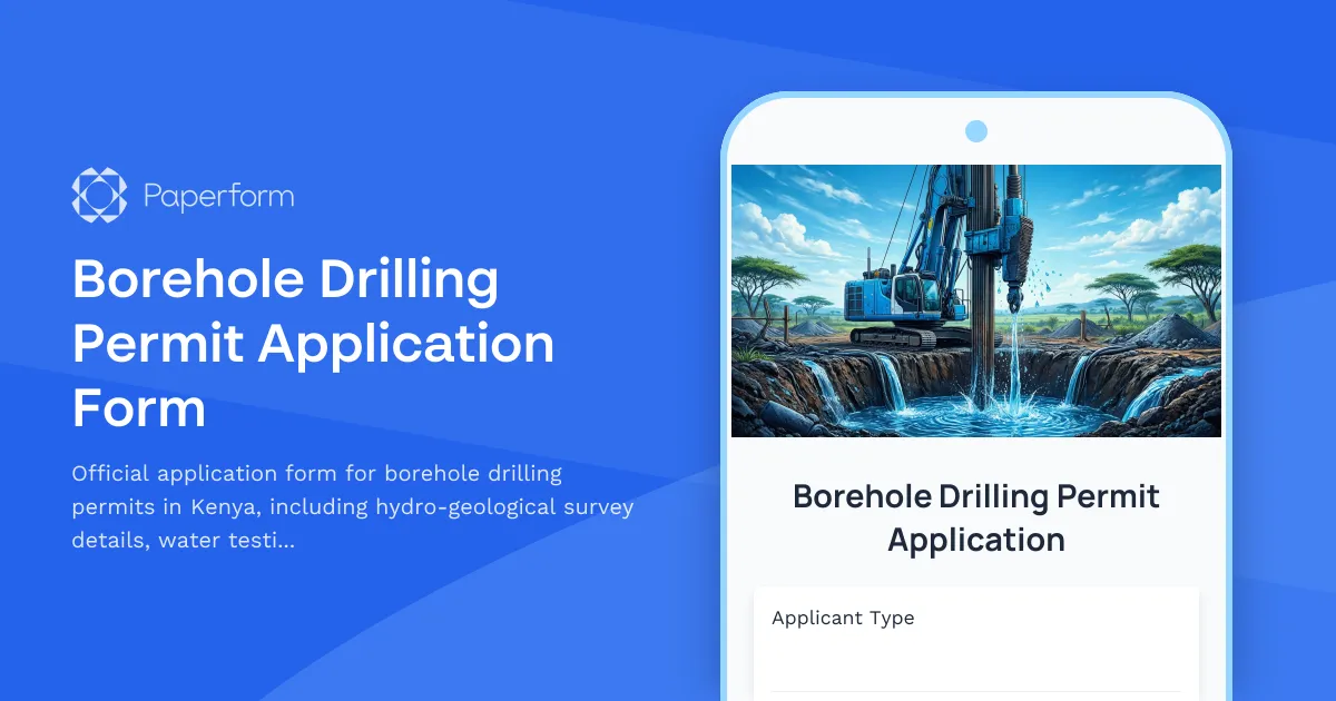 Borehole Drilling Permit Application Form