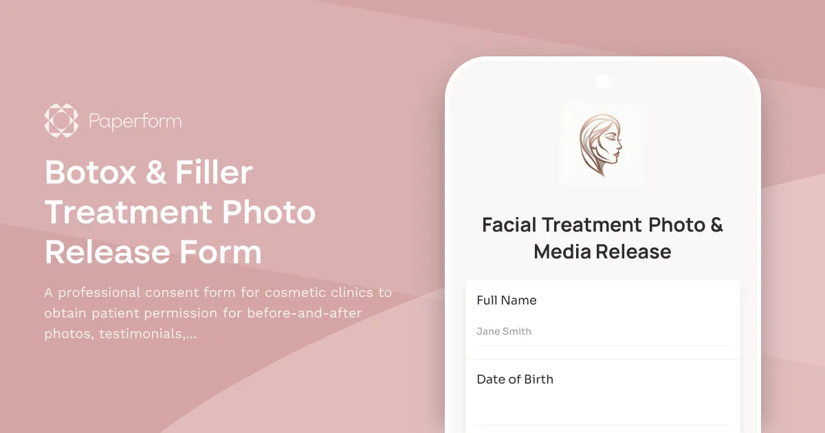 Botox & Filler Treatment Photo Release Form