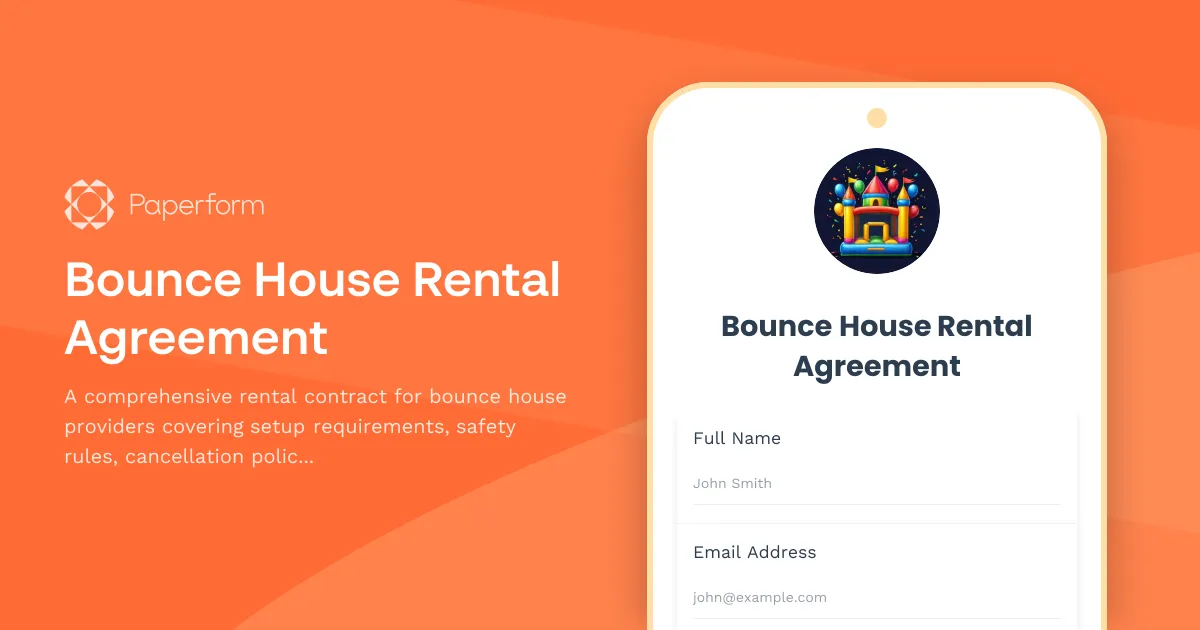 Bounce House Rental Agreement
