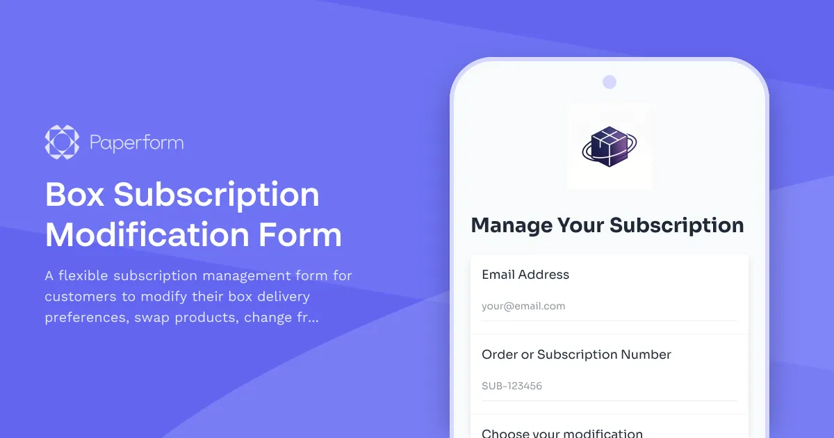 Box Subscription Modification Form