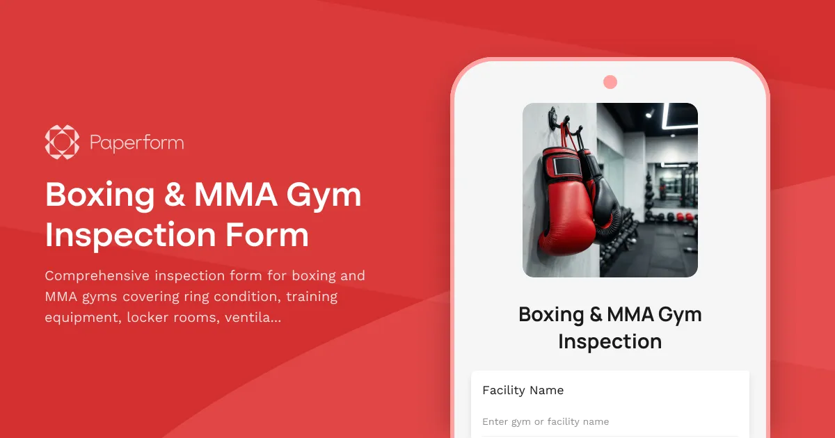 Boxing & MMA Gym Inspection Form