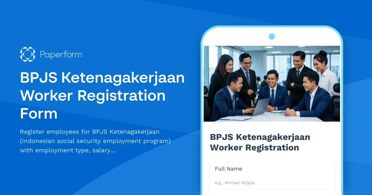 BPJS Ketenagakerjaan Worker Registration Form
