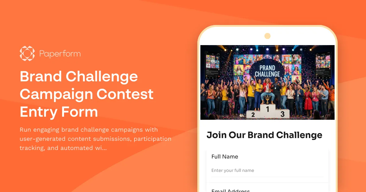 Brand Challenge Campaign Contest Entry Form