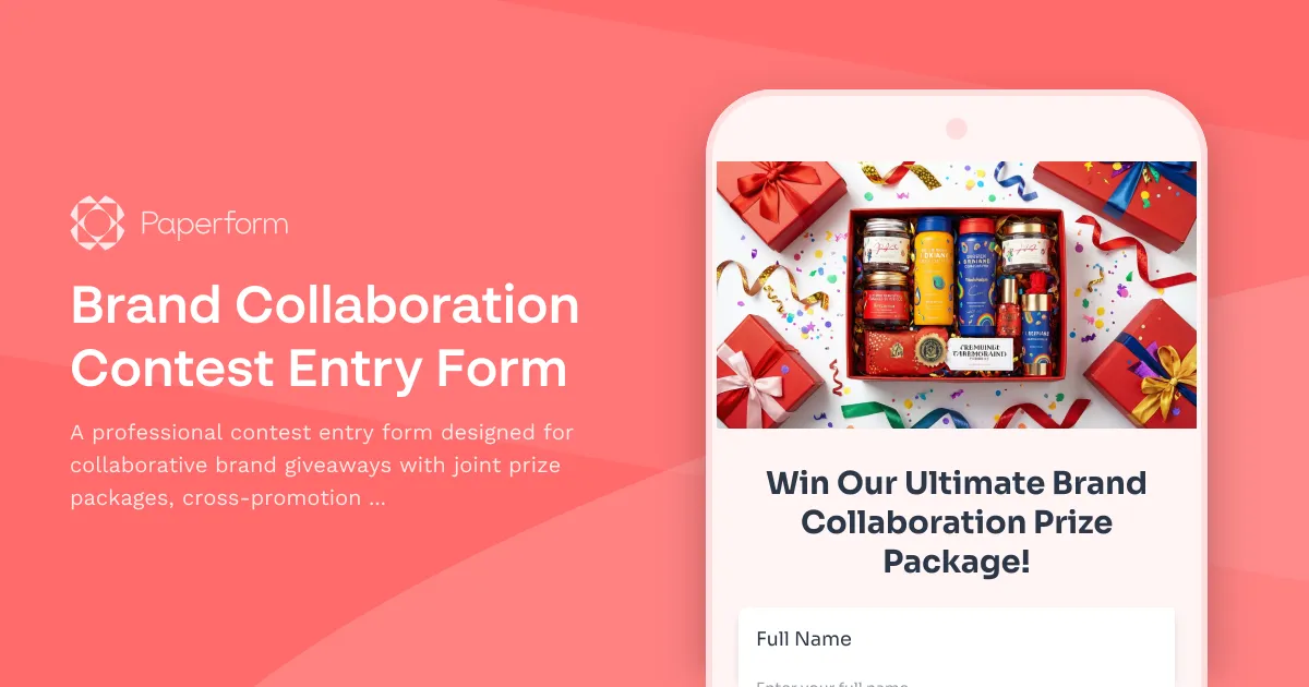 Brand Collaboration Contest Entry Form