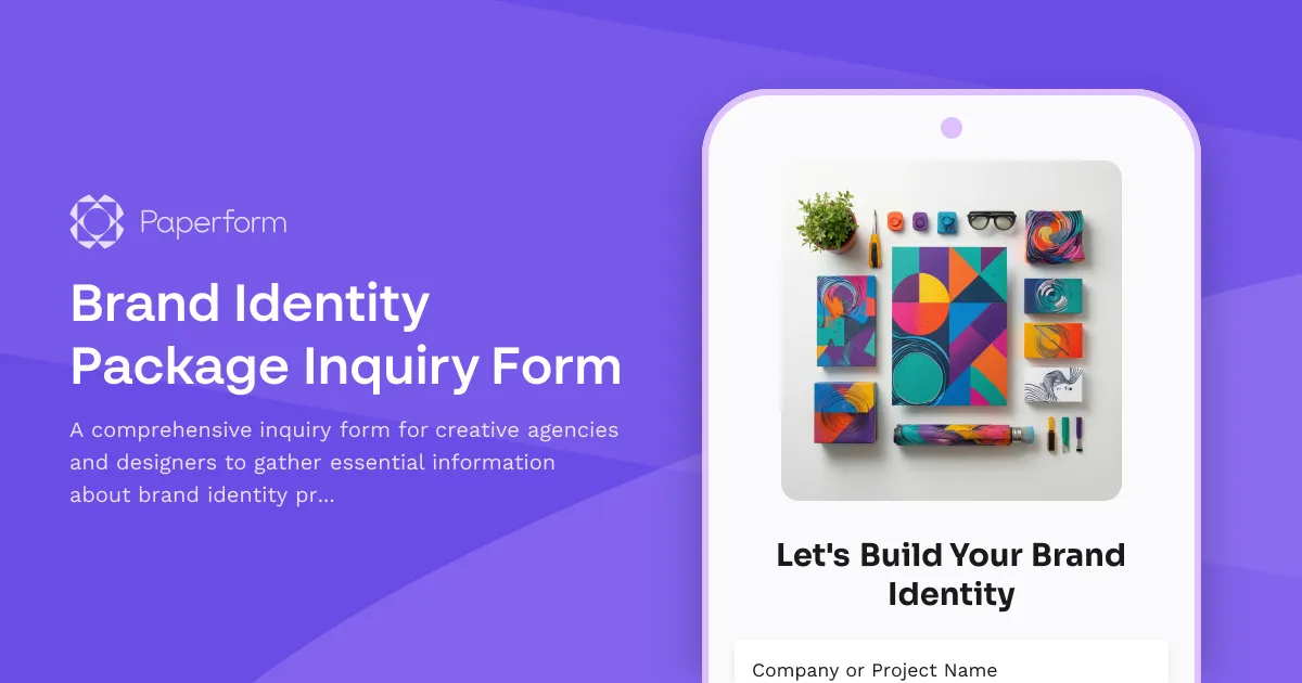 Brand Identity Package Inquiry Form