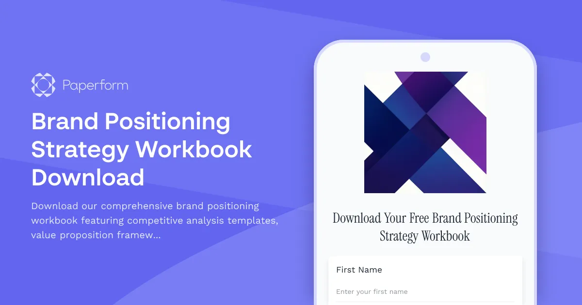 Brand Positioning Strategy Workbook Download