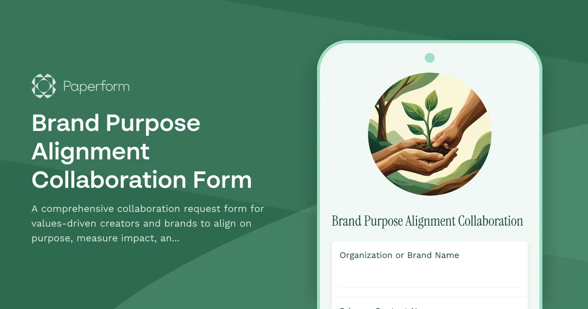 Brand Purpose Alignment Collaboration Form