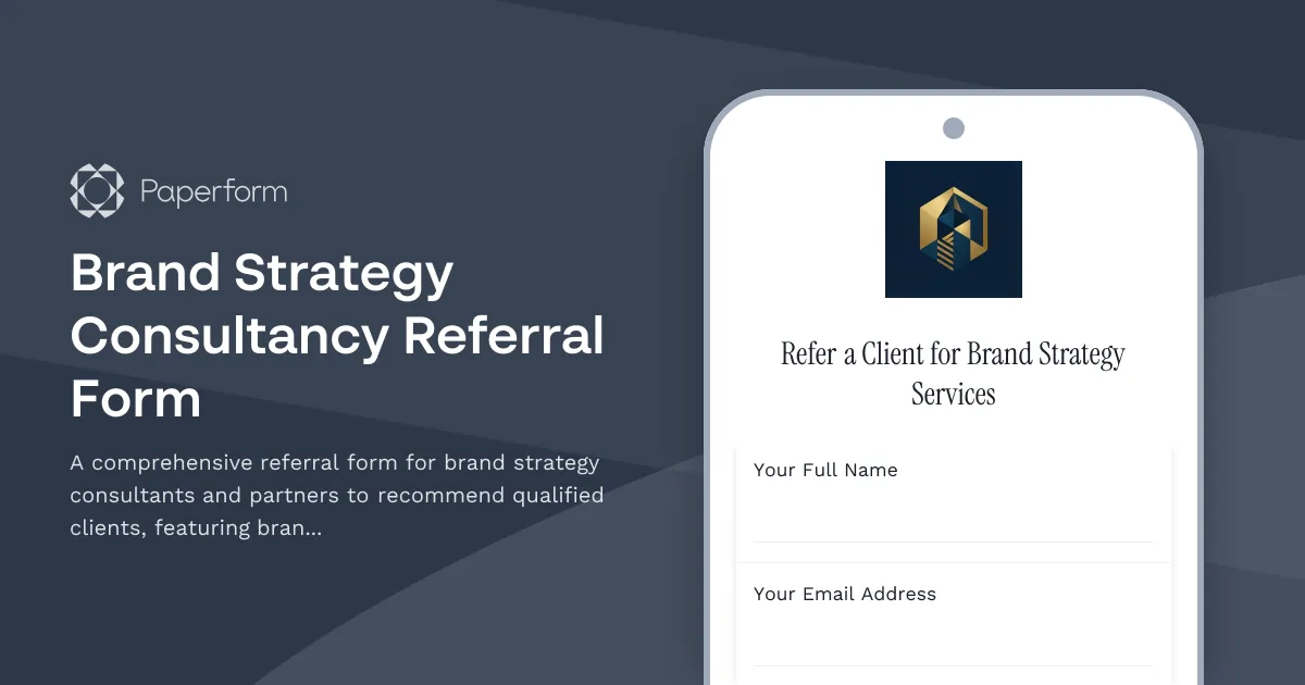 Brand Strategy Consultancy Referral Form