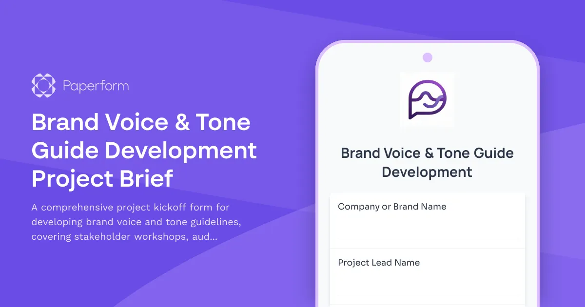 Brand Voice & Tone Guide Development Project Brief