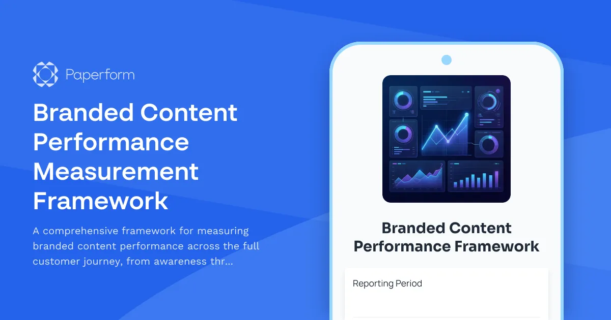Branded Content Performance Measurement Framework