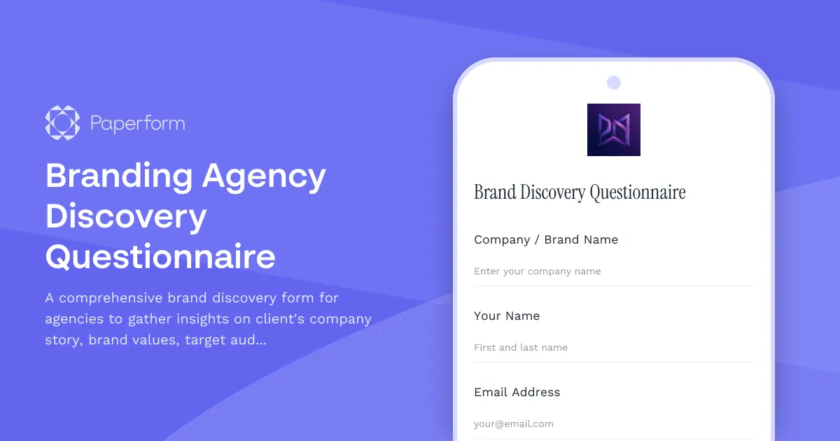 Branding Agency Discovery Questionnaire
