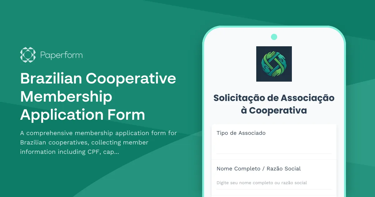 Brazilian Cooperative Membership Application Form