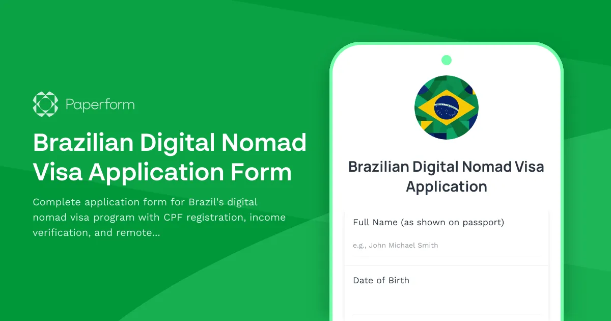 Brazilian Digital Nomad Visa Application Form