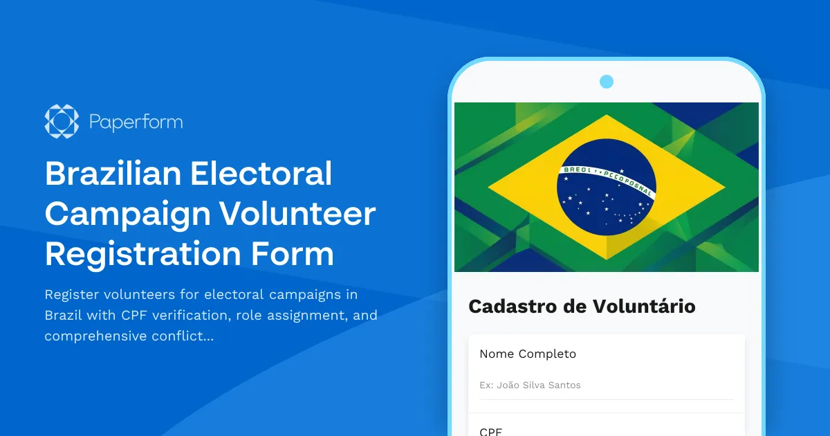 Brazilian Electoral Campaign Volunteer Registration Form