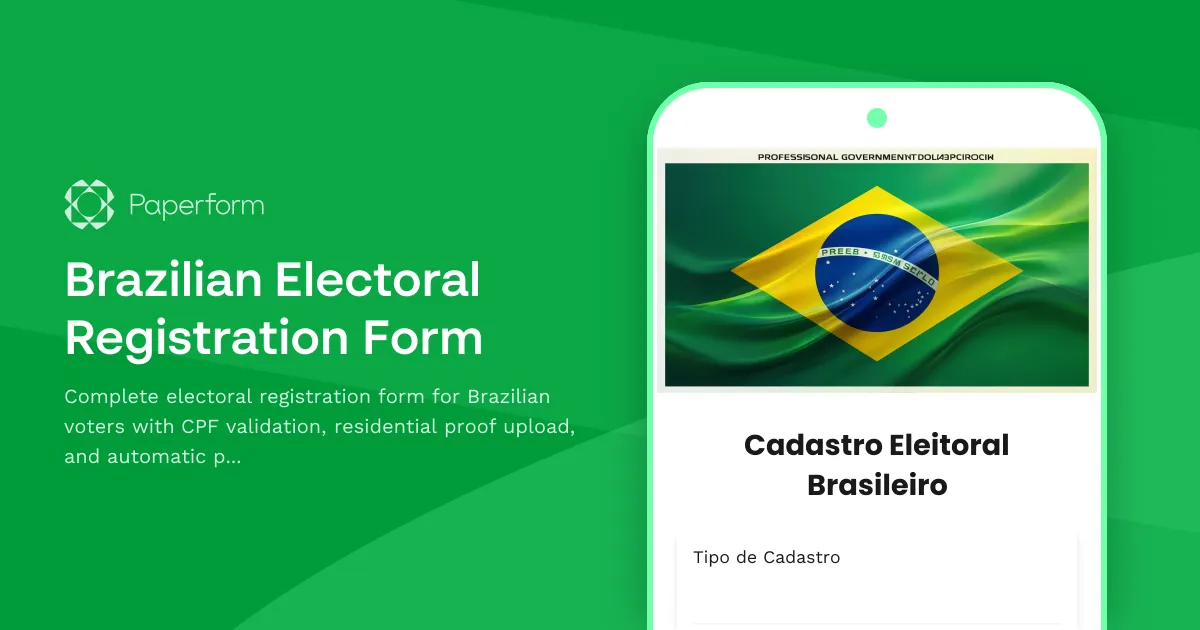 Brazilian Electoral Registration Form