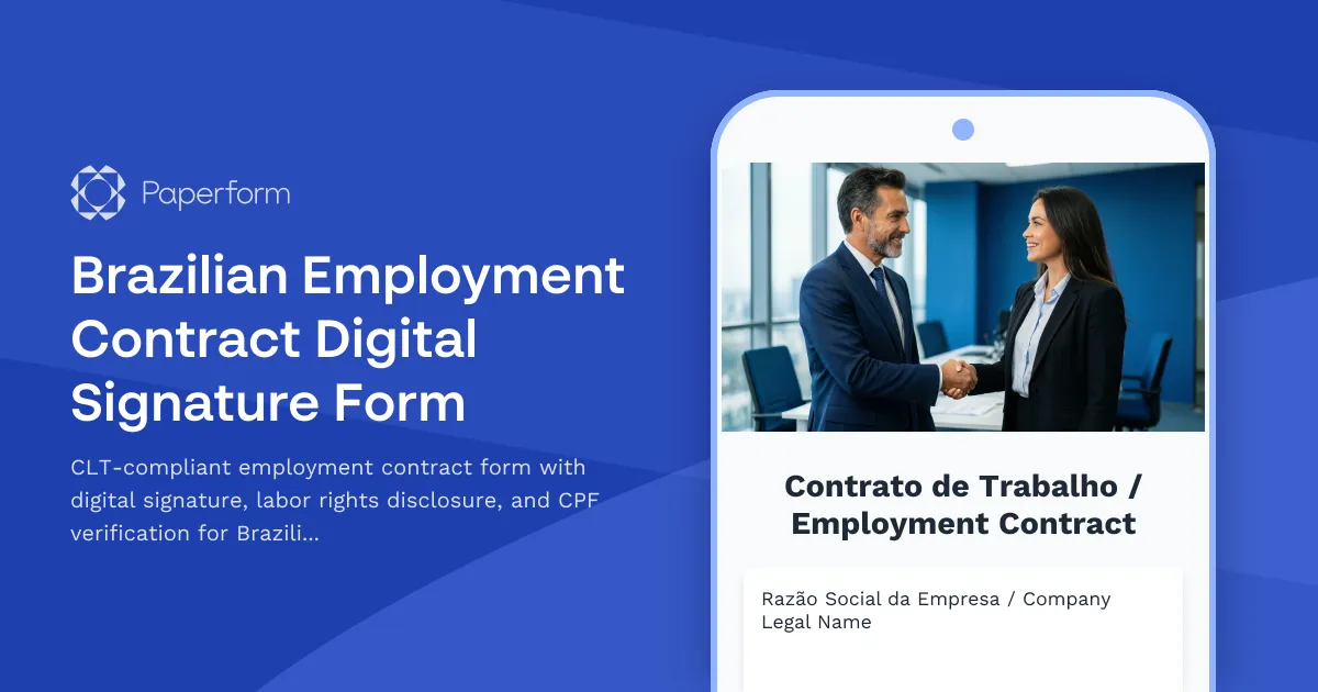 Brazilian Employment Contract Digital Signature Form