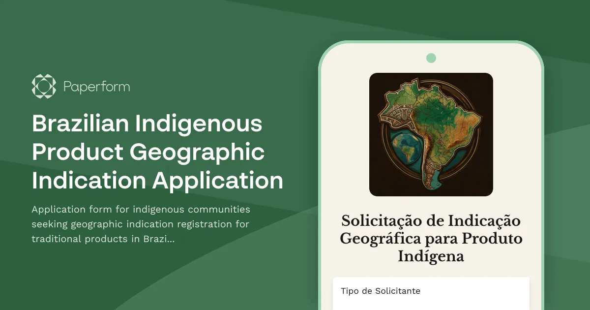 Brazilian Indigenous Product Geographic Indication Application