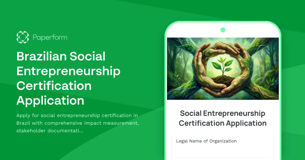 Brazilian Social Entrepreneurship Certification Application