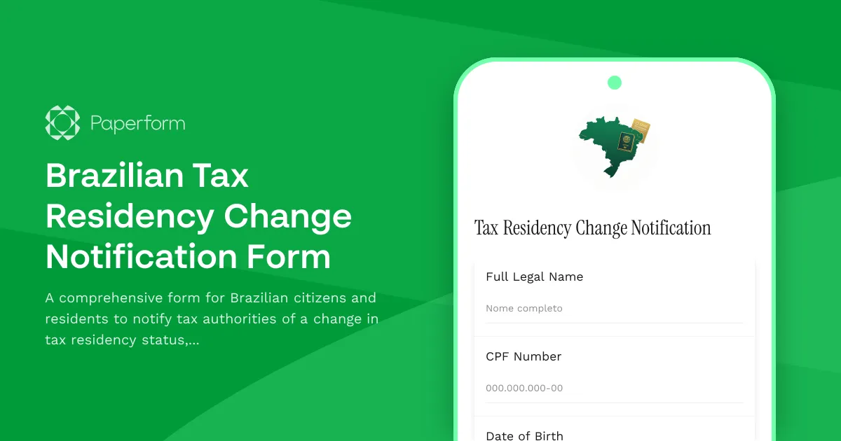 Brazilian Tax Residency Change Notification Form