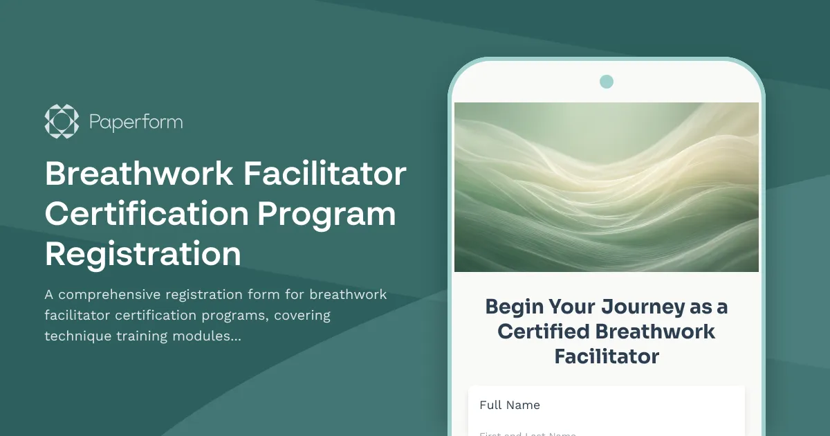 Breathwork Facilitator Certification Program Registration