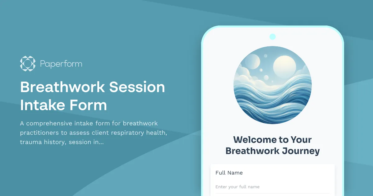 Breathwork Session Intake Form