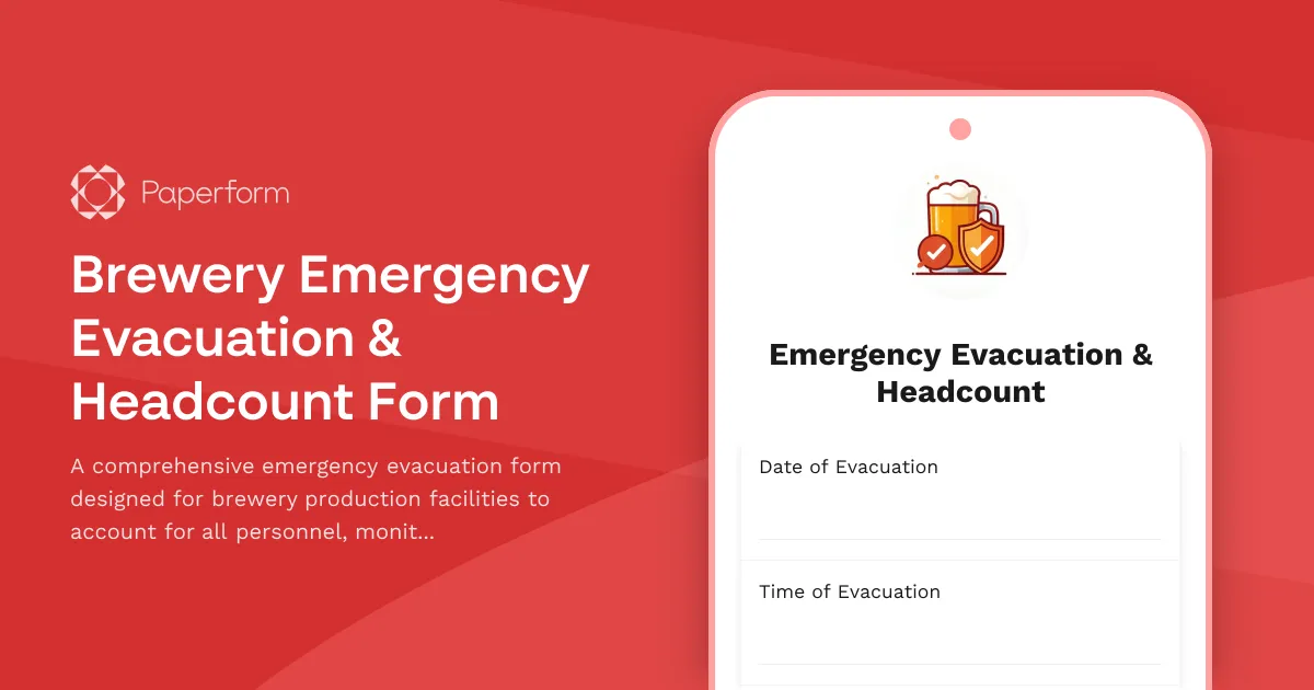 Brewery Emergency Evacuation & Headcount Form