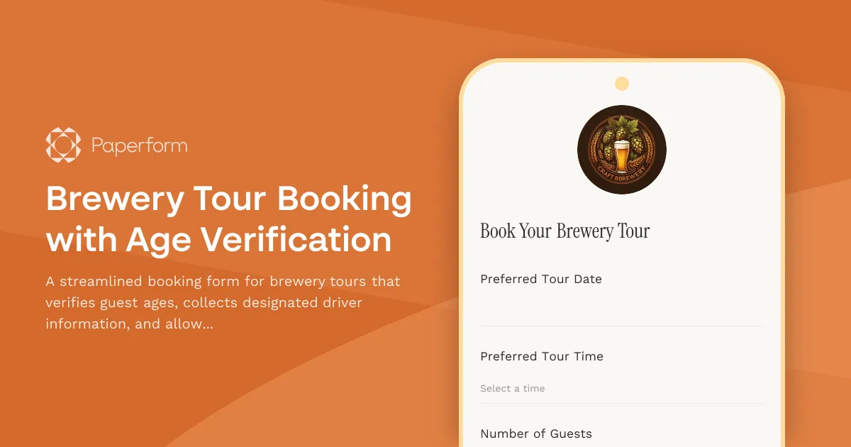 Brewery Tour Booking with Age Verification