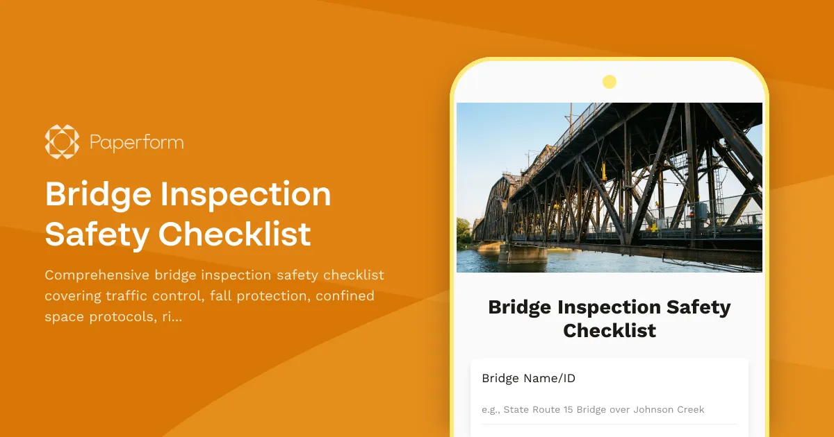 Bridge Inspection Safety Checklist