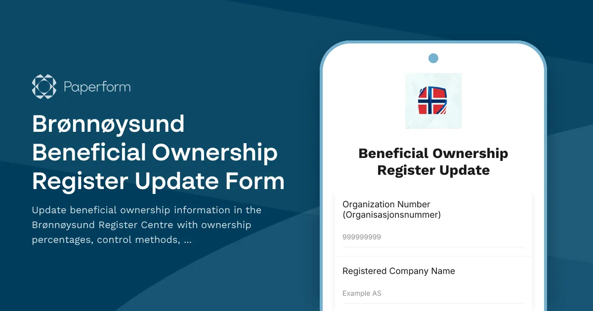 Brønnøysund Beneficial Ownership Register Update Form