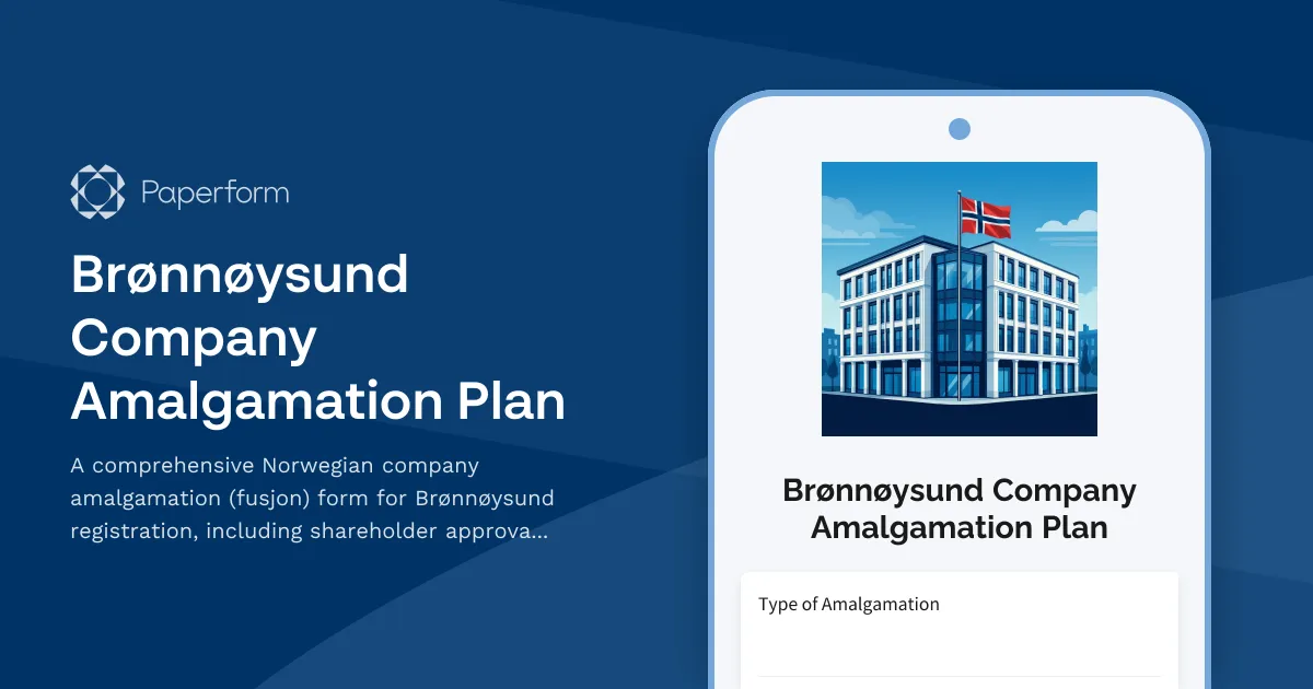Brønnøysund Company Amalgamation Plan